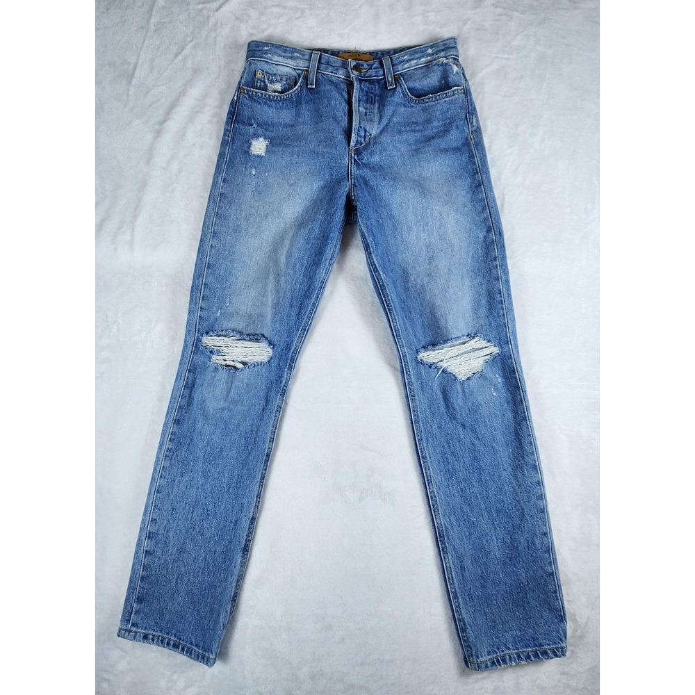 Joes Jeans The Smith Womens 29 Blue High Rise Straight Ankle Distressed Denim